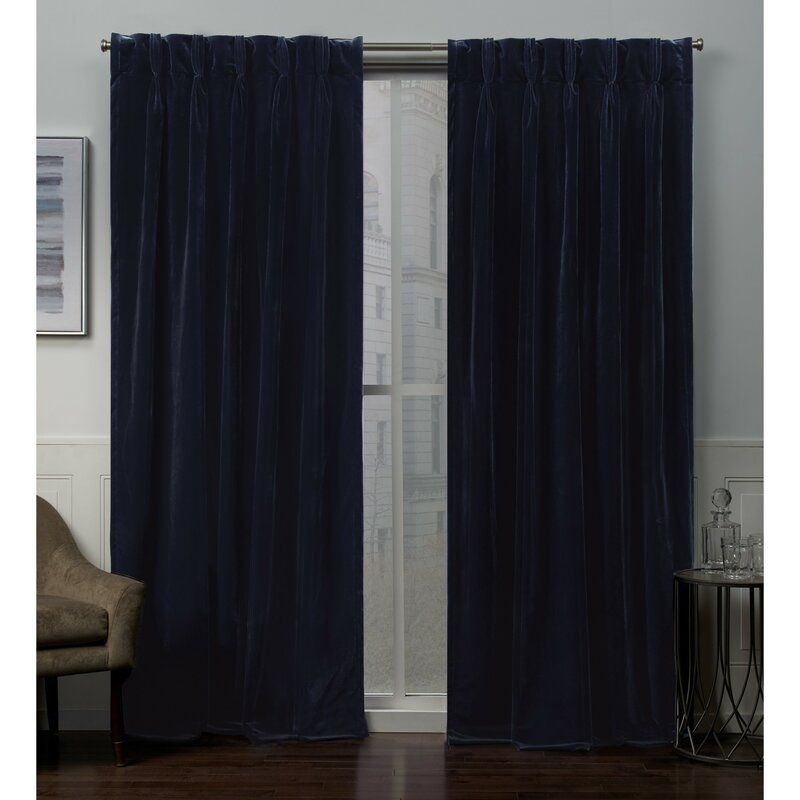 Donna Heavyweight Solid Room Darkening Pinch Pleat Curtain Panels Inside Elrene Mia Jacquard Blackout Curtain Panels (View 22 of 37)