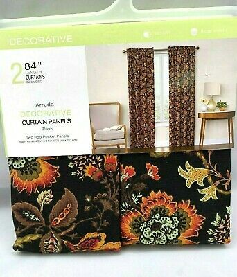 Drapes Dark Orange Floral New 63" Length X 60" W – $24.99 With Gray Barn Dogwood Floral Curtain Panel Pairs (Photo 32 of 48)