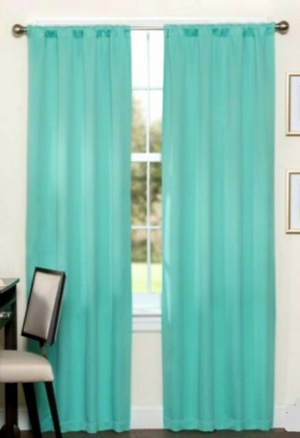 Eclipse Darrell Thermaweave Blackout Curtain Panel Set Of 2 Solid Mint 37 X  95 Pertaining To Thermaweave Blackout Curtains (Photo 7 of 47)