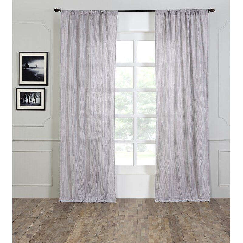 Elizabeth Seersucker Solid Semi Sheer Single Curtain Panel Regarding Single Curtain Panels (View 23 of 36)