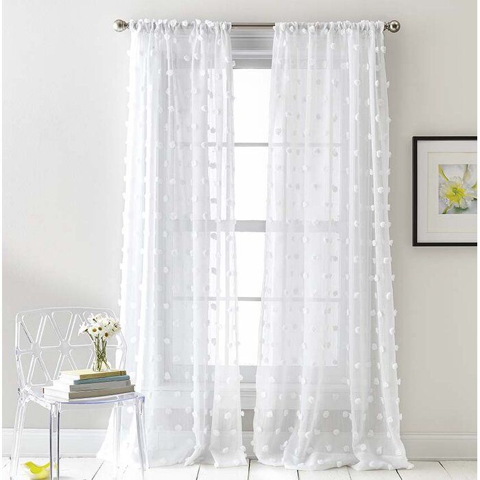 Ella Sheer Rod Pocket Curtain Panels Within Double Layer Sheer White Single Curtain Panels (Photo 18 of 50)