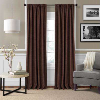 Elrene Pennington 52 In. W X 84 In. L Polyester Window Curtain Panel In  Chocolate ( Set Of 2) For Elrene Aurora Kids Room Darkening Layered Sheer Curtains (Photo 8 of 40)
