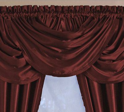 *elrene Versailles Curtain Waterfall Valance 52"w X 36"l Rouge Red New  26865577938 | Ebay For Elrene Versailles Pleated Blackout Curtain Panels (View 28 of 38)