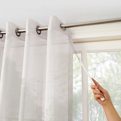 Emily Extra Wide Sheer Voile Sliding Door Patio Curtain Pertaining To Emily Sheer Voile Solid Single Patio Door Curtain Panels (Photo 5 of 50)