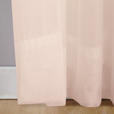 Emily Sheer Voile Rod Pocket Curtain Panel Blush 59"x63 Within Emily Sheer Voile Grommet Curtain Panels (View 17 of 37)
