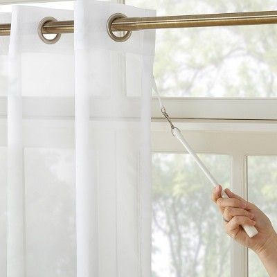 Emily Sheer Voile Sliding Door Patio Curtain Panel White 100 With Regard To Emily Sheer Voile Solid Single Patio Door Curtain Panels (View 4 of 50)