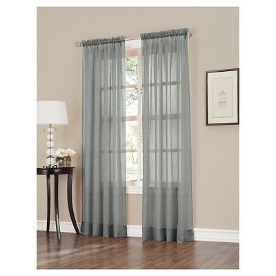 Erica Crushed Sheer Voile Rod Pocket Curtain Panel Charcoal With Erica Sheer Crushed Voile Single Curtain Panels (Photo 13 of 41)