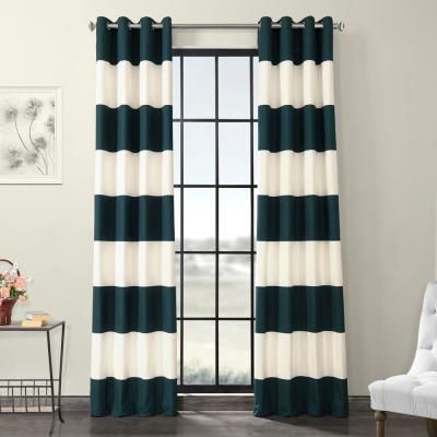 Exclusive Fabrics & Furnishings Fresh Popcorn And Black Room Inside Vertical Colorblock Panama Curtains (Photo 5 of 50)