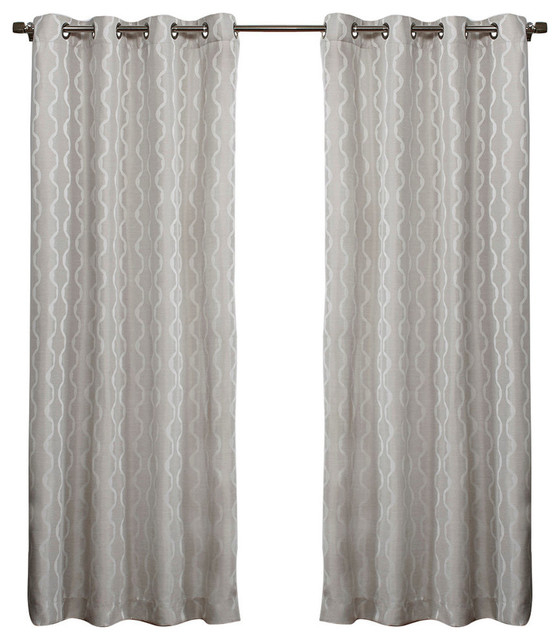 Exclusive Home Baroque Grommet Top 96 Inch Curtain Panel, Set Of 2, Dove  Grey Throughout Baroque Linen Grommet Top Curtain Panel Pairs (Photo 1 of 48)