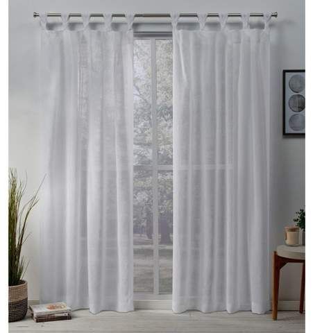 Exclusive Home Belgian Sheer Braided Tab Top Curtain Panel Pair For Tassels Applique Sheer Rod Pocket Top Curtain Panel Pairs (View 35 of 45)