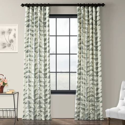 Exclusive Home Branches Linen Blend Grommet Top Curtain Throughout Primebeau Geometric Pattern Blackout Curtain Pairs (View 21 of 38)