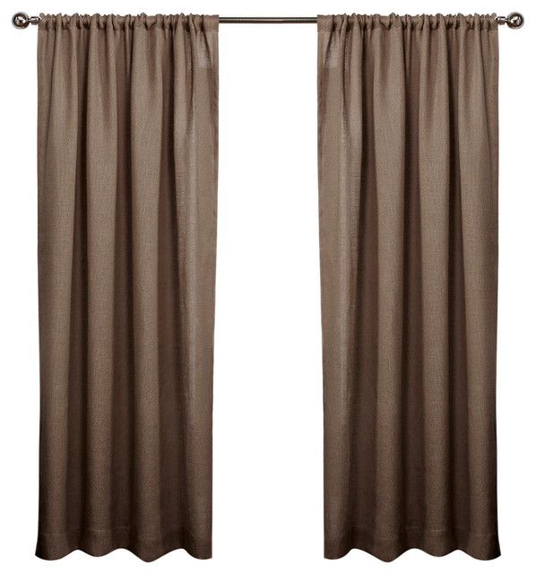 Exclusive Home Burlap Natural Rod Pocket 96 Inch Curtain Panel Pair Intended For Thermal Rod Pocket Blackout Curtain Panel Pairs (Photo 42 of 50)