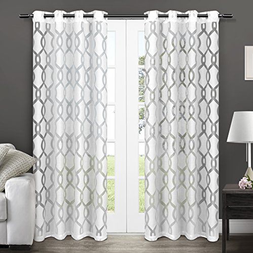 Exclusive Home Curtains Rio Burnout Sheer Grommet Top Window Intended For Penny Sheer Grommet Top Curtain Panel Pairs (View 10 of 49)