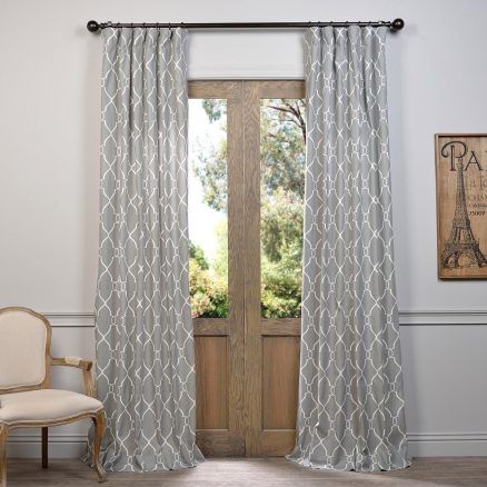 Fabric Decorating Grey Cotton Curtain – Symphonyhms Throughout Sarong Grey Printed Cotton Pole Pocket Single Curtain Panels (Photo 50 of 50)
