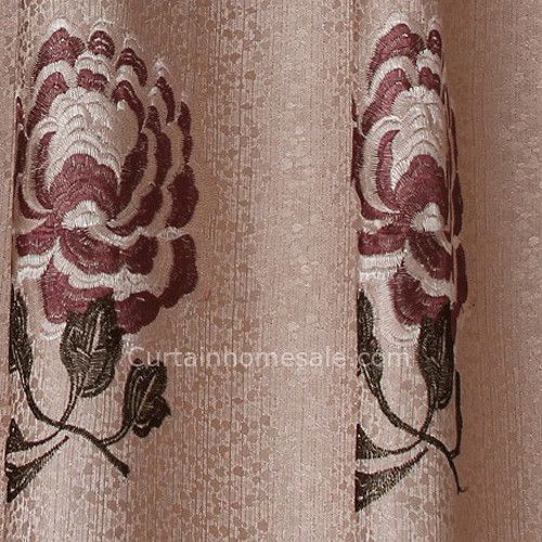Fabulous Embroidered Faux Silk Window Curtains India Of 2 Panels #chs4483 Intended For Ofloral Embroidered Faux Silk Window Curtain Panels (Photo 50 of 50)