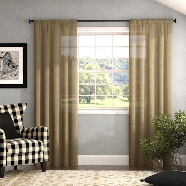 Farmhouse Burlap Curtains | Wayfair Pertaining To Jacob Tab Top Single Curtain Panels (Photo 9 of 23)