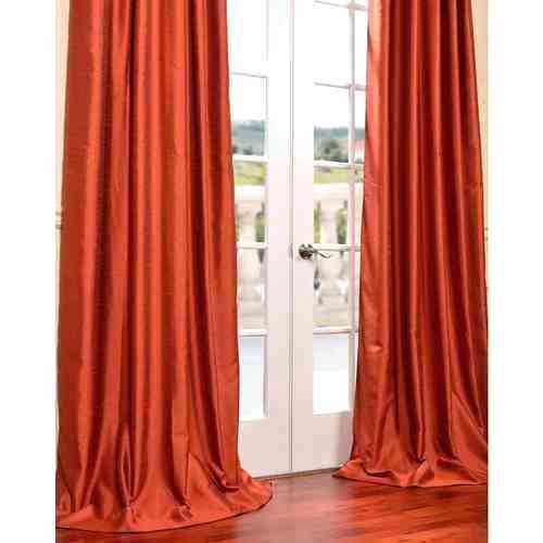 Faux Dupioni Silk Curtains – Martinez Ed Regarding Flax Gold Vintage Faux Textured Silk Single Curtain Panels (Photo 40 of 50)