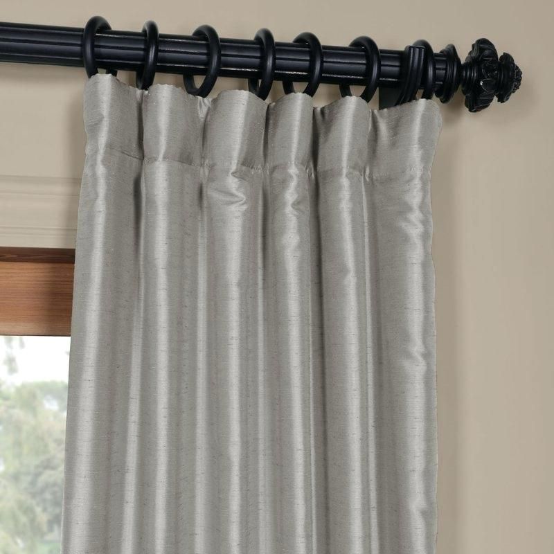 Faux Dupioni Silk Curtains Textured Faux Silk Curtain Panel Pertaining To Off White Vintage Faux Textured Silk Curtains (View 40 of 50)