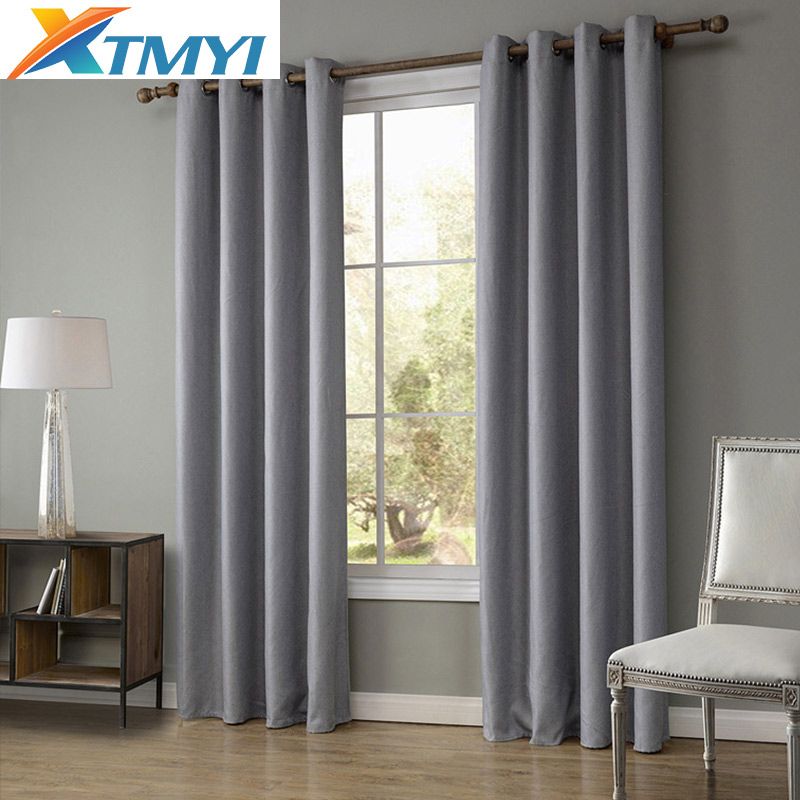 Faux Linen Blackout Curtains For Living Room Home Decor Window Curtains For  Bedroom Rideaux Window Customized In Faux Linen Blackout Curtains (Photo 13 of 50)