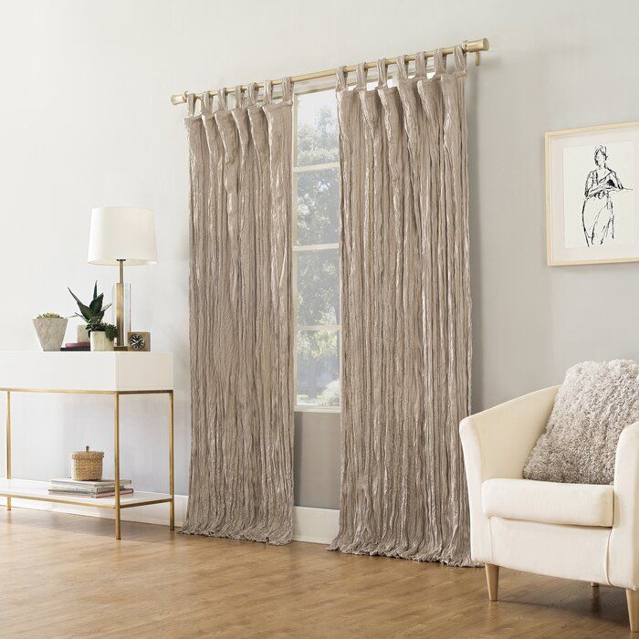 Fernandes Distressed Velvet Solid Color Blackout Tab Top Single Curtain  Panel Intended For Velvet Solid Room Darkening Window Curtain Panel Sets (View 10 of 47)