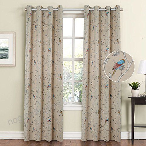 Flamingop Printed Pair (2 Panels) Soft Microfiber Room Inside Antique Silver Grommet Top Thermal Insulated Blackout Curtain Panel Pairs (Photo 37 of 40)