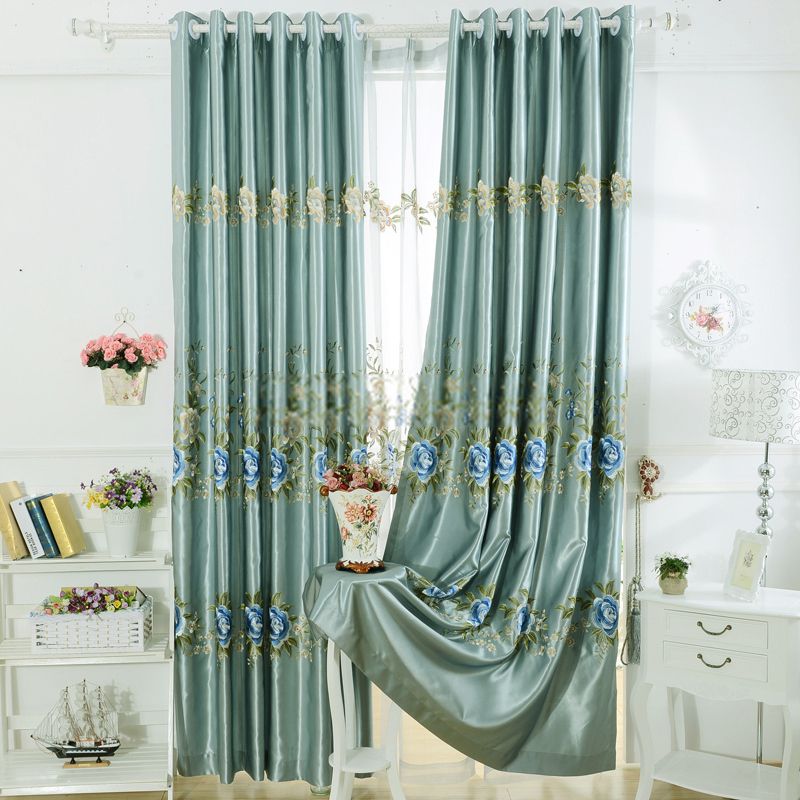 Floral Gorgeous Faux Silk Embroidered Curtains Throughout Ofloral Embroidered Faux Silk Window Curtain Panels (Photo 3 of 50)