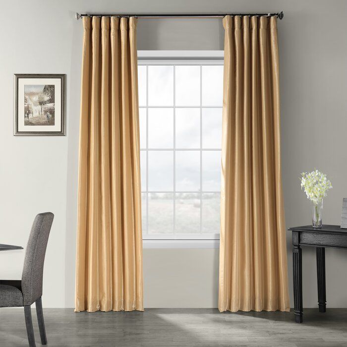 Forbell Solid Vintage Textured Faux Dupioni Silk Rod Pocket Single Curtain  Panel Throughout True Blackout Vintage Textured Faux Silk Curtain Panels (View 16 of 50)