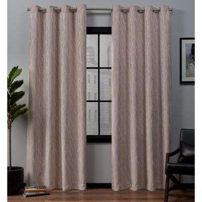 Forest Hill 52 In. W X 84 In. L Woven Blackout Grommet Top Curtain Panel In  Rose Blush (2 Panels) Inside Catarina Layered Curtain Panel Pairs With Grommet Top (Photo 10 of 30)