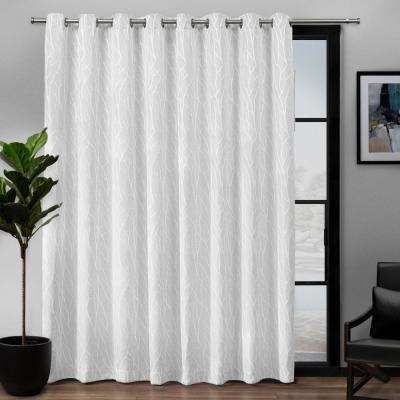 Forest Hill Patio 108 In. W X 84 In. L Woven Blackout Grommet Top Curtain  Panel In White (1 Panel) With Regard To Faux Linen Blackout Curtains (Photo 42 of 50)