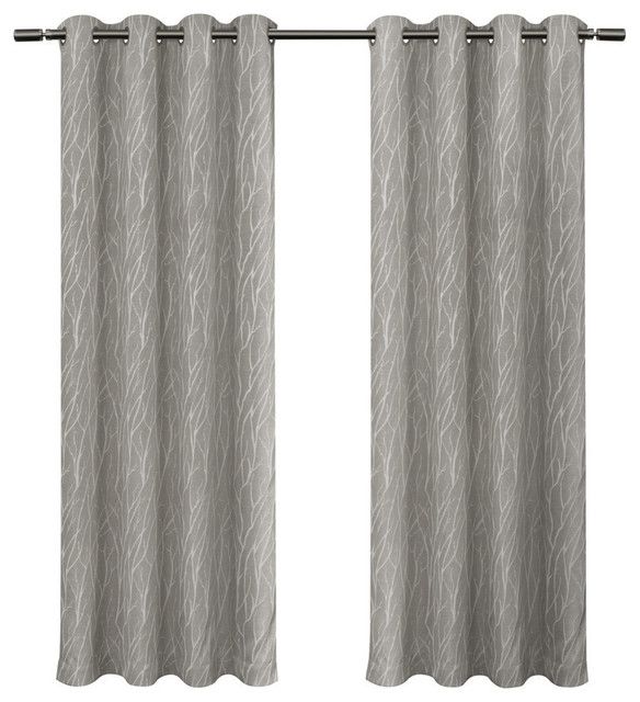 Forest Hill Woven Room Darkening Grommet Curtain Panels, Ash Grey, 54"x84" With Regard To Forest Hill Woven Blackout Grommet Top Curtain Panel Pairs (View 6 of 45)