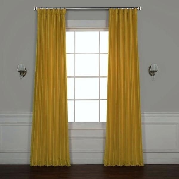 Gold Curtains Regarding Ice White Vintage Faux Textured Silk Curtain Panels (Photo 32 of 50)