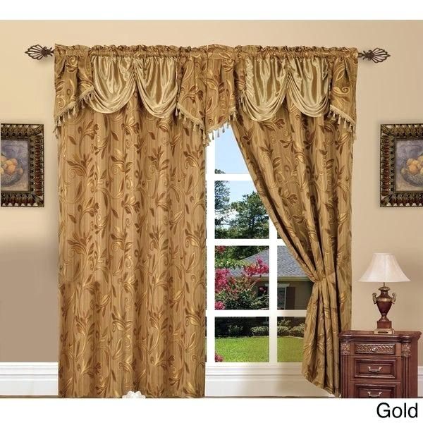 Gold Drapes With Valance – Perthwine Regarding Elegant Comfort Window Sheer Curtain Panel Pairs (Photo 15 of 50)