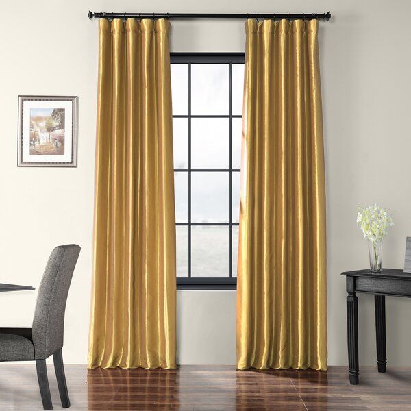 Gold Faux Silk Curtains | Wayfair Pertaining To Off White Vintage Faux Textured Silk Curtains (View 31 of 50)