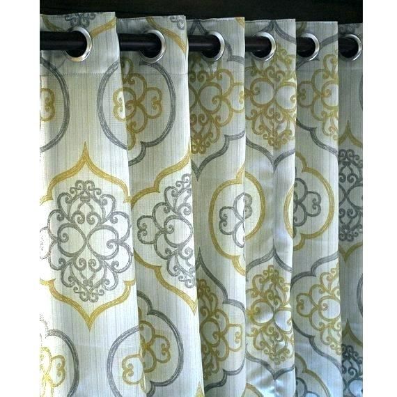 Gray Damask Curtains – Earnestpreciado.co Inside Sarong Grey Printed Cotton Pole Pocket Single Curtain Panels (Photo 45 of 50)