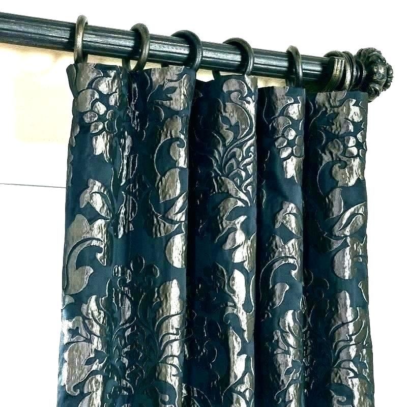 Gray Damask Curtains – Earnestpreciado.co Regarding Sarong Grey Printed Cotton Pole Pocket Single Curtain Panels (Photo 31 of 50)