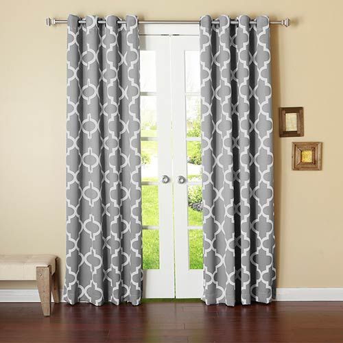 Grey Moroccan 108 X 52 In. Room Darkening Curtain Panel Pertaining To Edward Moroccan Pattern Room Darkening Curtain Panel Pairs (Photo 15 of 50)