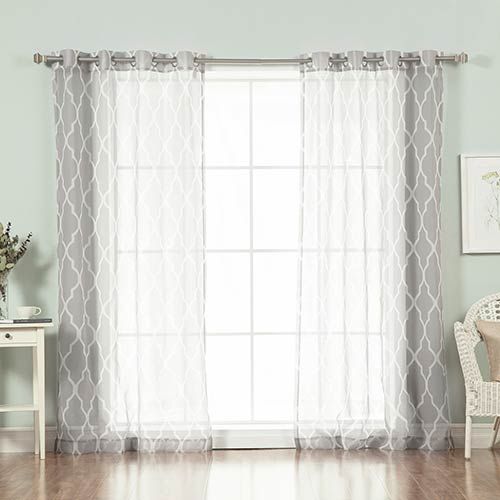 Grey Moroccan 96 X 52 In. Sheer Curtain Panel Throughout Edward Moroccan Pattern Room Darkening Curtain Panel Pairs (Photo 37 of 50)