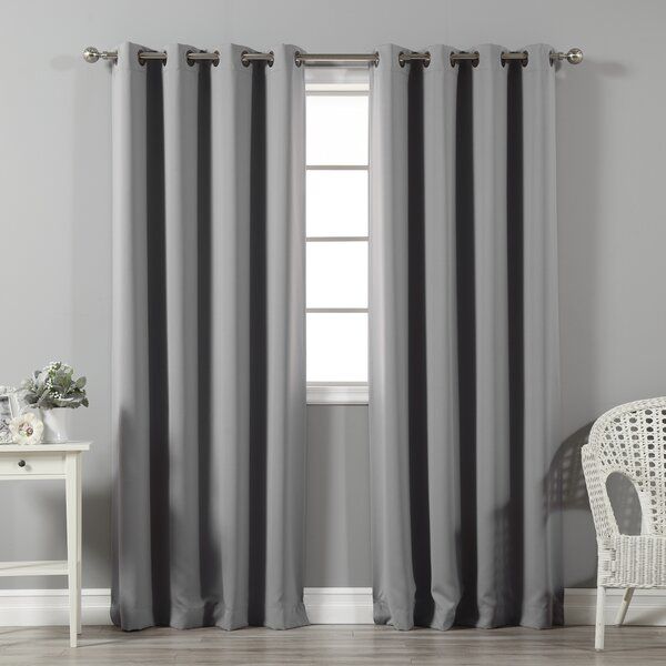 Grey Patterned Curtains | Wayfair Pertaining To Penny Sheer Grommet Top Curtain Panel Pairs (View 13 of 49)