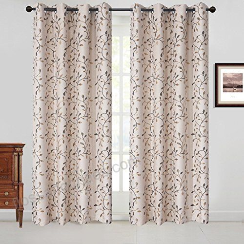 Gyrohome Floral Blackout Curtain Grommet Top Thermal Pertaining To Antique Silver Grommet Top Thermal Insulated Blackout Curtain Panel Pairs (Photo 36 of 40)