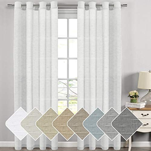 H.versailtex Extra Long Linen Curtains Window Treatments For Living  Room/rich Linen Sheer Curtain Panels And Drapes, Classic Nickel Grommet  Extra Long In Linen Button Window Curtains Single Panel (Photo 21 of 40)