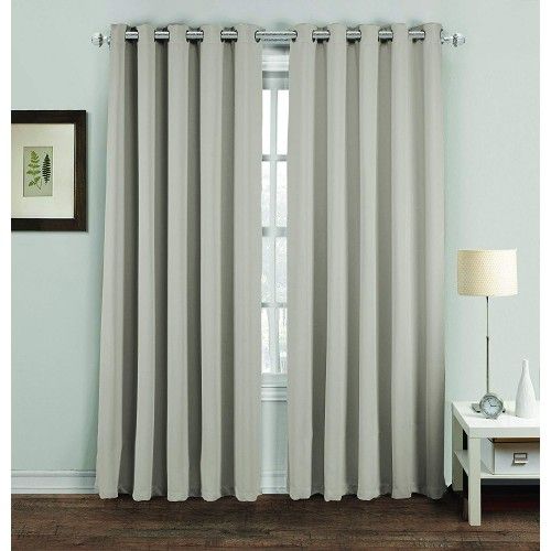 Hachette Blackout Curtains Eyelet Ring Top Grey Silver 66 X Pertaining To Thermal Woven Blackout Grommet Top Curtain Panel Pairs (View 26 of 43)
