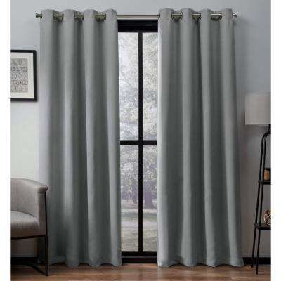 Heath 52 In. W X 96 In. L Woven Blackout Grommet Top Curtain Panel In Dove  Grey (2 Panels) Within Superior Solid Insulated Thermal Blackout Grommet Curtain Panel Pairs (Photo 37 of 45)