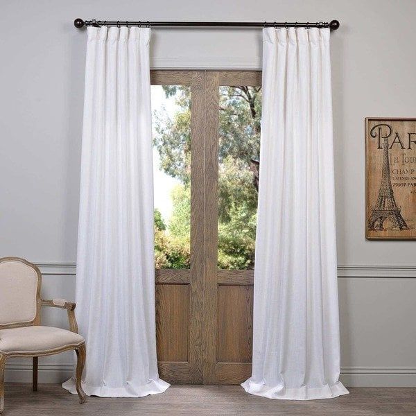 Heavy Faux Linen Single Curtain Panel (50 X 84 – White Pertaining To Heavy Faux Linen Single Curtain Panels (Photo 1 of 32)