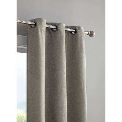 Henley Faux Linen Room Darkening 76 In. X 96 In. Grommet Curtain Panel Pair  In Grey With Regard To Raw Silk Thermal Insulated Grommet Top Curtain Panel Pairs (Photo 34 of 46)