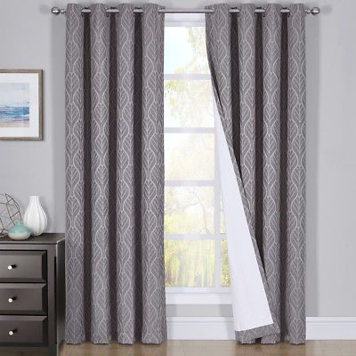 Hilton Blackout Curtains Panels Jacquard Thermal Insulated Pairs (set Of 2) For Moroccan Style Thermal Insulated Blackout Curtain Panel Pairs (View 10 of 50)