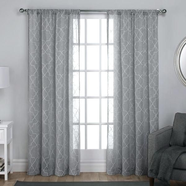 Home Curtains Exclusive Home Sheer Window Curtain Panel Pair With Regard To Velvet Heavyweight Grommet Top Curtain Panel Pairs (Photo 20 of 42)