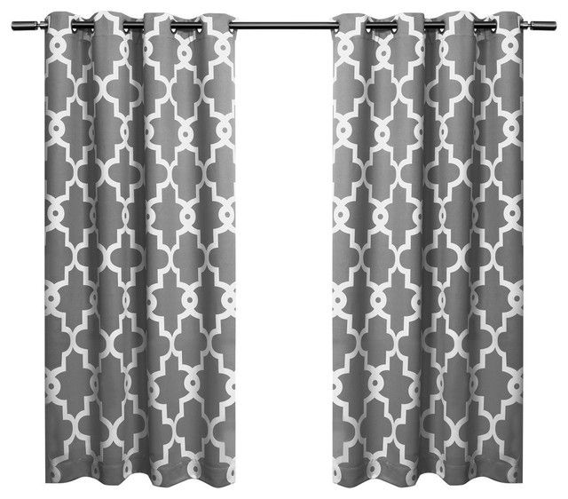 Home Ironwork Sateen Woven Darkening Curtain Panel Pair Throughout Thermal Woven Blackout Grommet Top Curtain Panel Pairs (Photo 13 of 43)