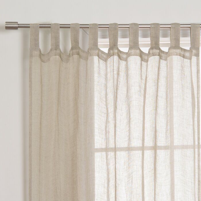 Hosteen French Linen Solid Room Darkening Tab Top Single Curtain Panel With Regard To Velvet Solid Room Darkening Window Curtain Panel Sets (Photo 19 of 47)