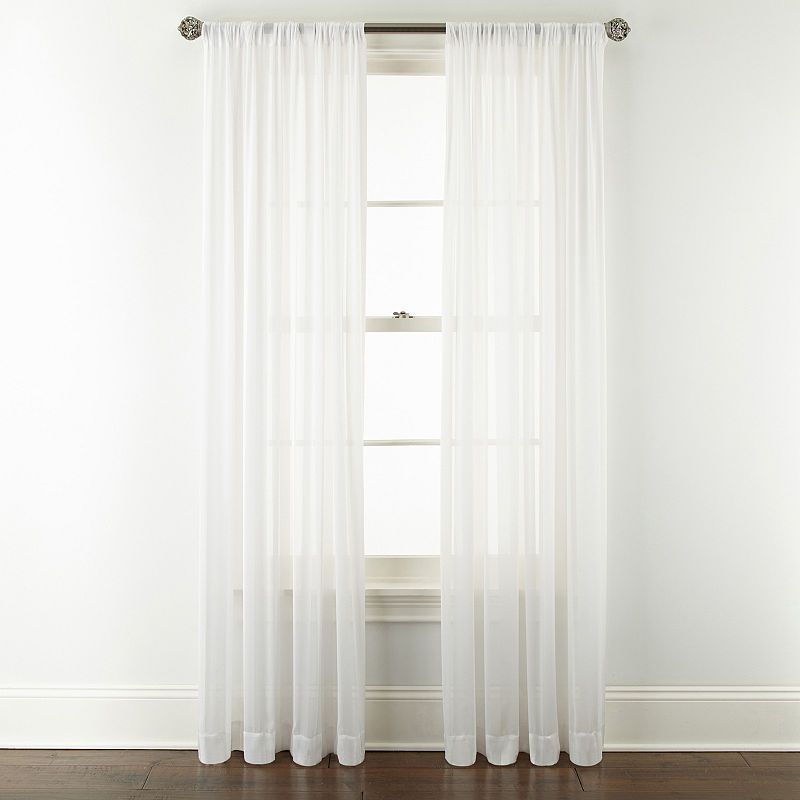 Jcpenney Home Cherise Rod Pocket Sheer Curtain Panel In Rod Pocket Curtain Panels (Photo 26 of 34)