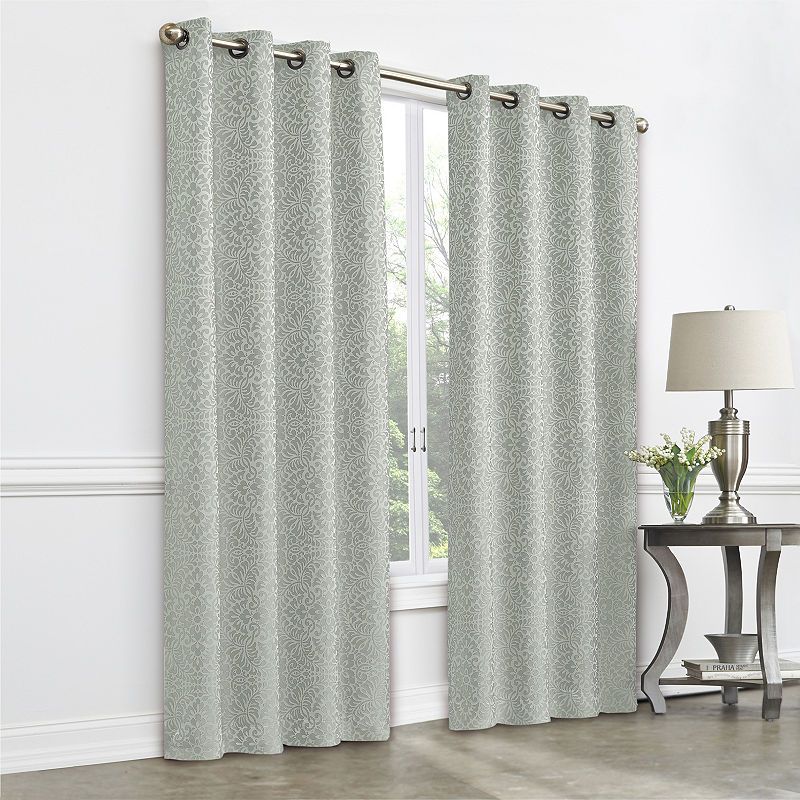 Jcpenney Home Plaza Tapestry Room Darkening Grommet Top Intended For Eclipse Trevi Blackout Grommet Window Curtain Panels (Photo 1 of 26)